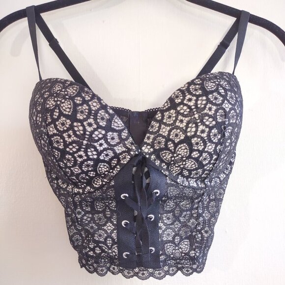 Victoria Secret Lace Bustier Corset Whimsigoth Indie Sleeze Goth Size 32 DD NWOT - Picture 5 of 12